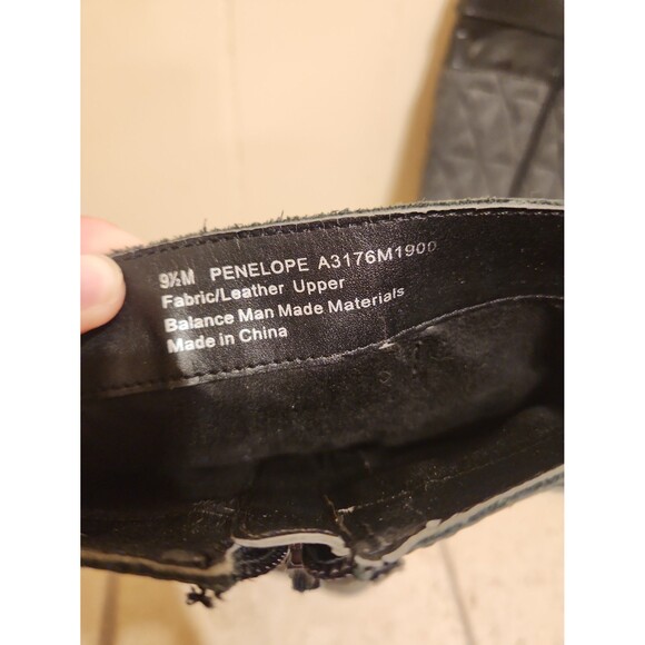 Franco Sarto "Penelope" Black Leather & Gray Wool-blend Tall Riding Boots Sz 9.5 - Picture 7 of 10